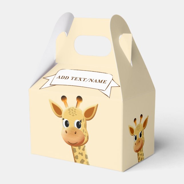 Baby Giraffe Drawing Custom Favour Box (Back Side)