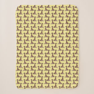 Baby Giraffe Frenzy Sherpa Blanket (Yellow)