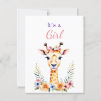 Baby Giraffe in Flowers Girl's Baby Shower