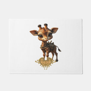 Baby giraffe in steampunk-cartoon style Classic T- Doormat