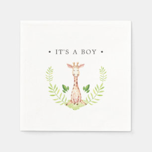 Baby Giraffe Personalised It's a Boy Napkin