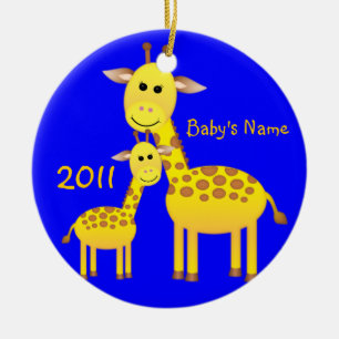 Baby Giraffe/photo Ceramic Ornament