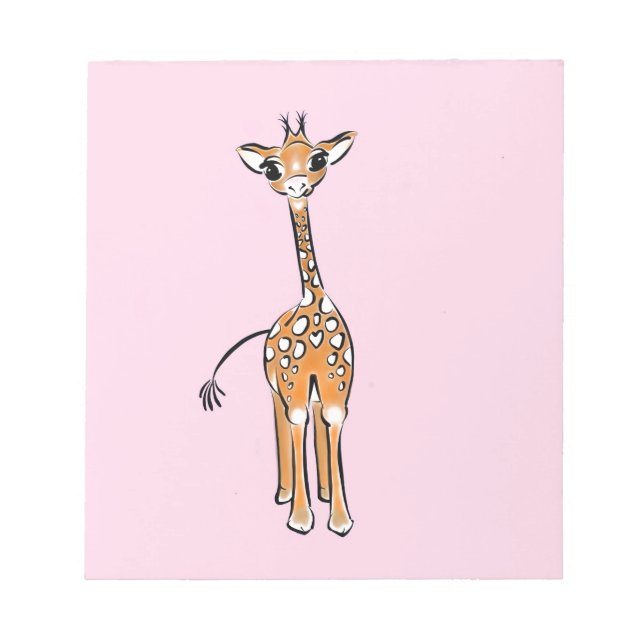 Baby Giraffe - pink Notepad (Front)