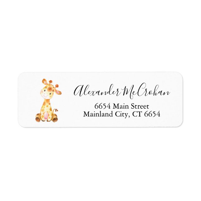 Baby Giraffe Return Address Label (Front)