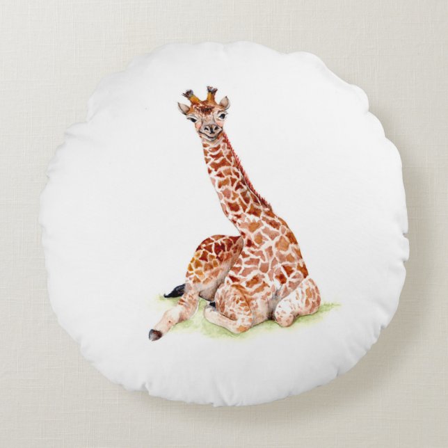 Baby Giraffe Round Cushion (Front)