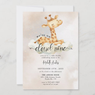 Baby Giraffe   Watercolor Baby Shower Invitations