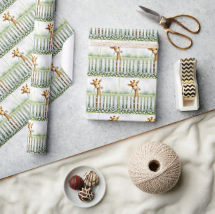Baby Giraffe With Daisy Wrapping Paper