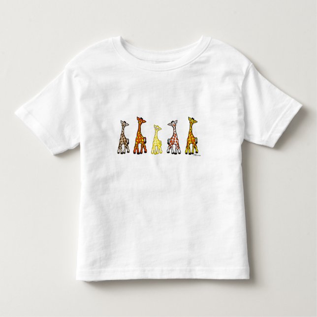 Baby Giraffes In A Row Toddler T-Shirt (Front)