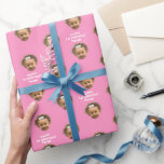 Baby Girl 1st Birthday Kids Personaized Photo Wrapping Paper<br><div class="desc">Personaized kid's photo birthday party wrapping paper with a face cut out of the baby girl and the message "happy 1st birthday". Design with a pink background, and a happy birthday message. To change the colour please click the button to edit the design. To make the cut-out of the photo...</div>