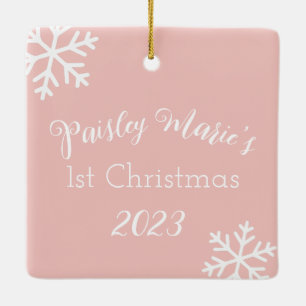 Baby Girl 1st Personalised Christmas Ornament