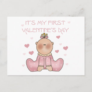 Baby Girl 1st Valentine's Day Holiday Postcard