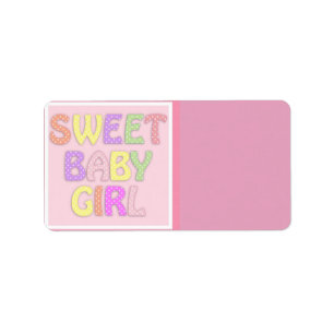 Baby Girl Address Label