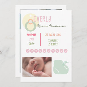 Baby Girl Adorable Photo Announcement