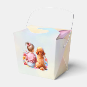 Baby Girl and an Apricot Poodle Favour Box