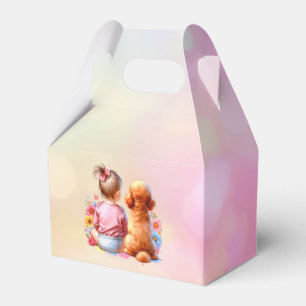Baby Girl and an Apricot Poodle Favour Box