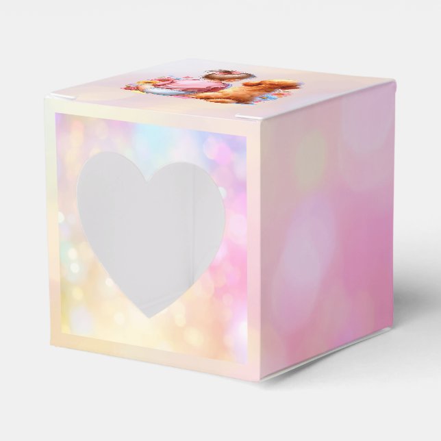 Baby Girl and an Apricot Poodle Favour Box (Front Side)