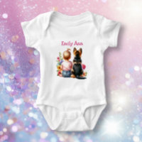 Baby Girl and German Shepherd Personalised