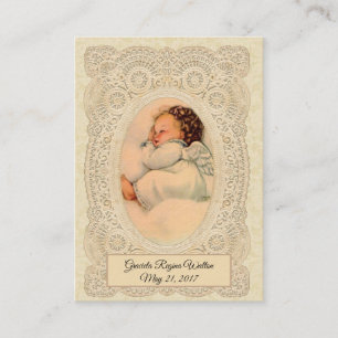 Baby Girl Angel Baptismal Remembrance Holy Card