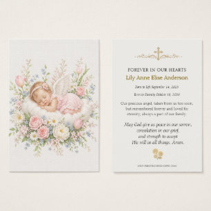 Baby Girl Angel Catholic Funeral Pink floral