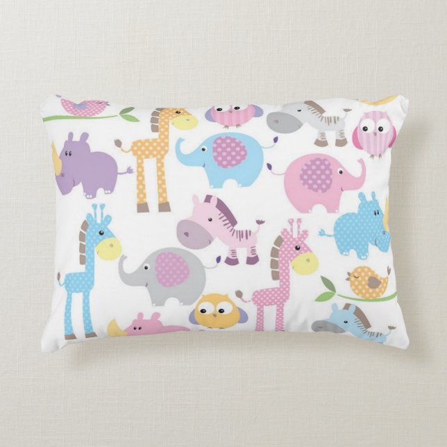Baby Girl Animals Decorative Cushion (Front)