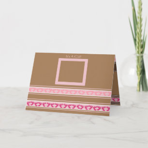 Baby Girl Annoucement Cute Baby Feet your Photo - Announcement