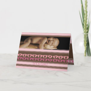 Baby Girl Annoucement Cute with your Photo - Announcement
