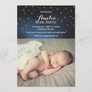 Baby girl announcement/thank you card