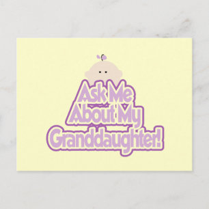 Baby Girl Ask About My Granddaughter Tshirts Postcard