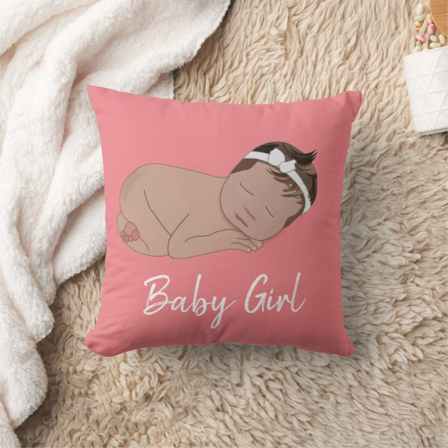 Baby Girl Baby Shower Cushion (Blanket)