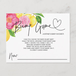 Baby Girl Baby Shower Game Bump Guess Cards