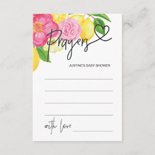 Baby Girl Baby Shower Game Prayer Card Heart