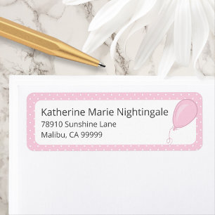 Baby Girl Baby Shower Pink Polka Dot Address Return Address Label