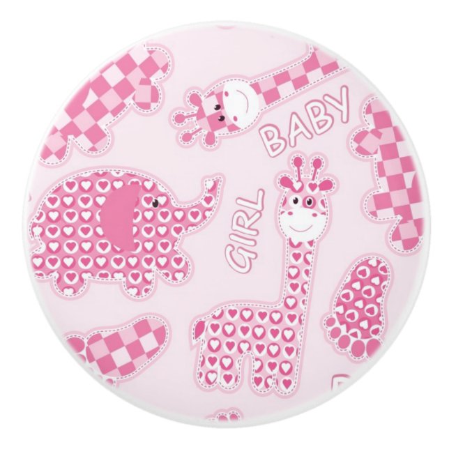 baby girl background ceramic knob (Front)