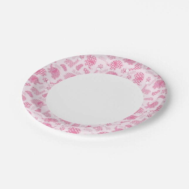 baby girl background paper plate (Angled)