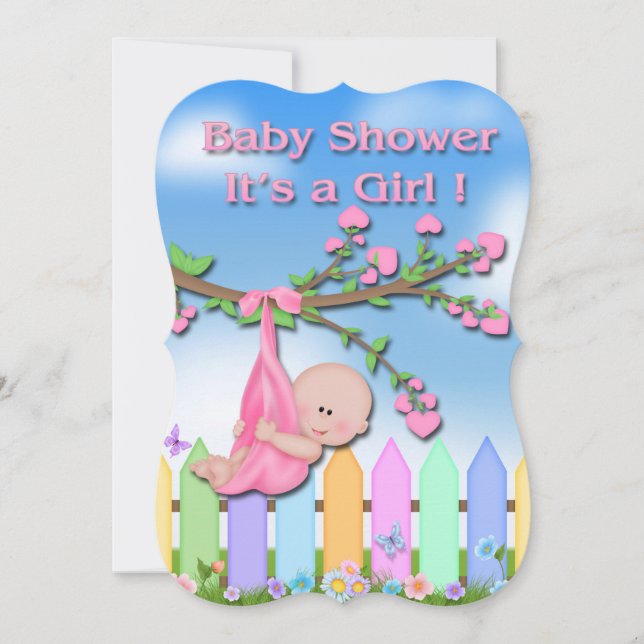 Baby Girl - Backyard Baby Shower Invitations (Front)