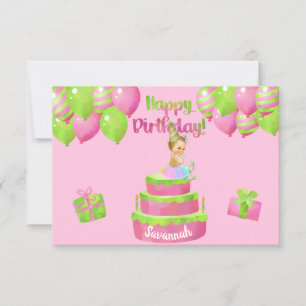 Baby Girl Ballerina Birthday Paper invitation