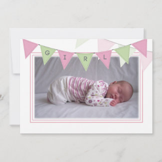 Baby Girl Banner Flags Birth Photo Announcement