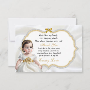Baby Girl Baptism Communion Thank You