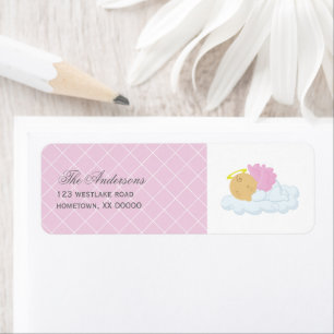 Baby Girl Baptism Return Address Label