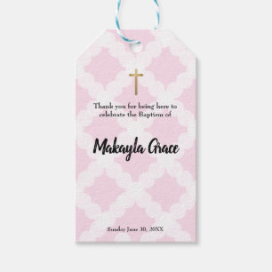Baby Girl Baptism Thank You Gift Tags