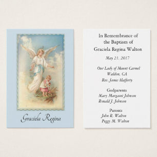 Baby Girl Baptismal Remembrance Holy Card