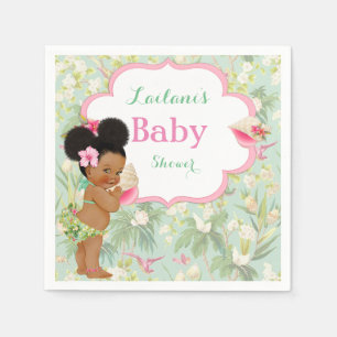 Baby Girl Bikini Tropical Luau Hawaiian Puffs Napkin