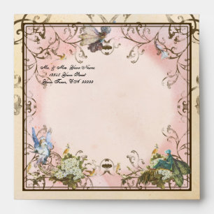 Baby Girl Birth Annoucement - Faerie Princess Envelope