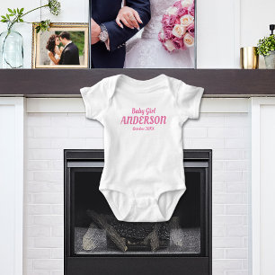Baby Girl Birth Announcement - Name , Month, Year Bodysuit