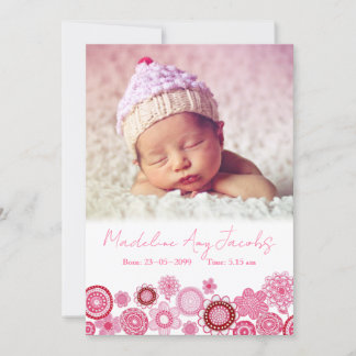 Baby Girl Birth Announcement Photo Digital Image