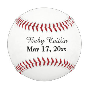 Baby Girl Birth Stats Keepsake Baseball