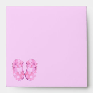 Baby Girl Booties Invitation Envelope