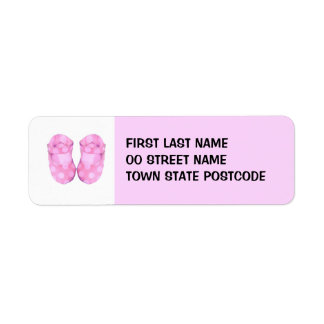 Baby Girl Booties Return Address Label