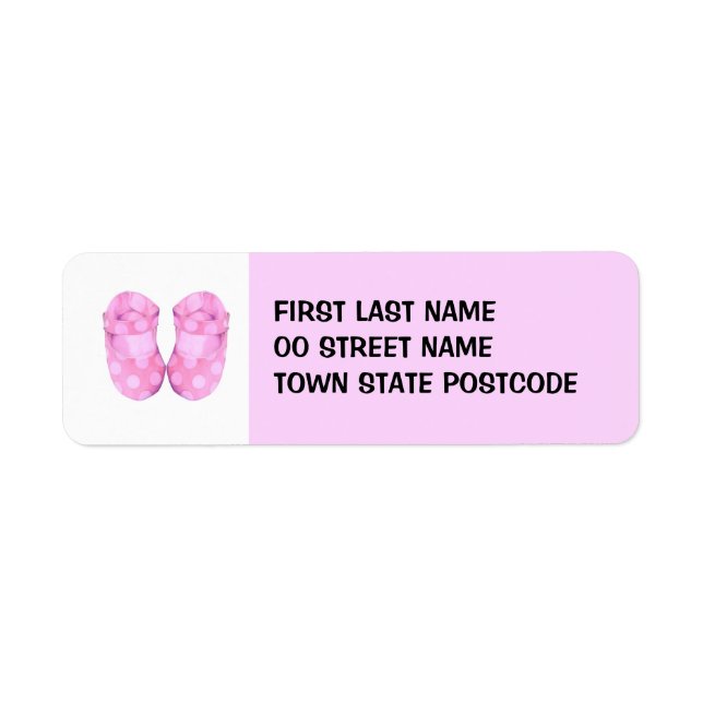 Baby Girl Booties Return Address Label (Front)