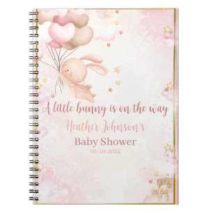 Baby Girl Bunny Baby Shower Notebook
